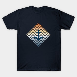 Sunset colors at sea anchor T-Shirt